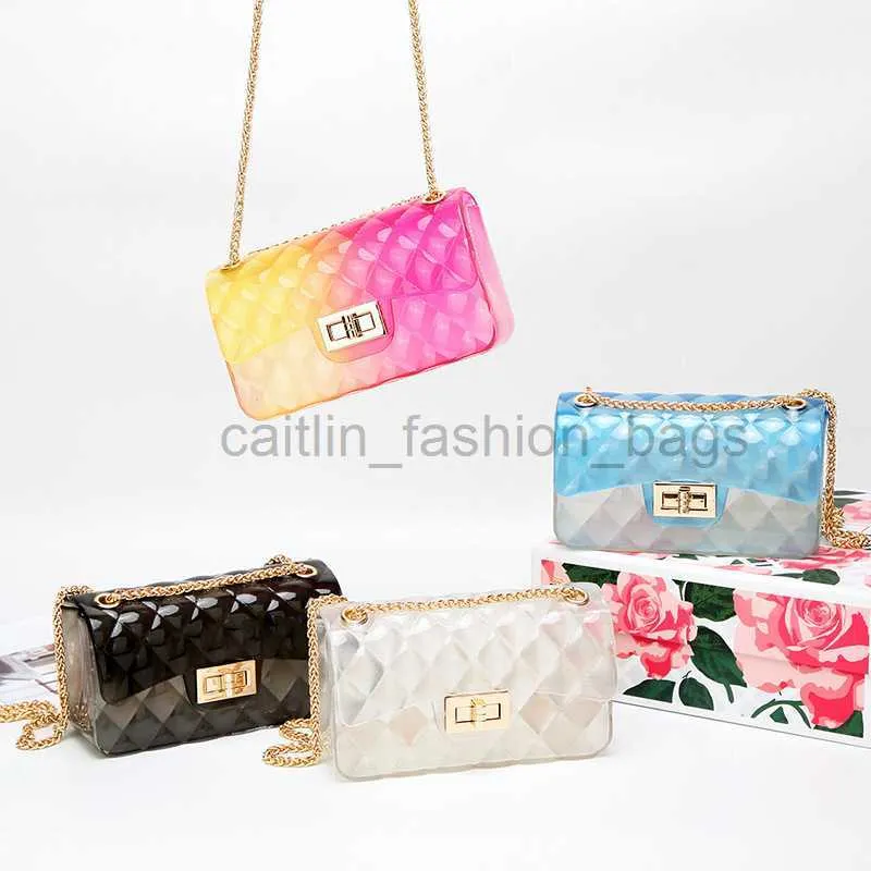 Shoulder Bags INS Transparent Mini Bag Women s 2021 Summer New Jelly Chain Bag Gradual Crossbody Bag caitlin fashion bags