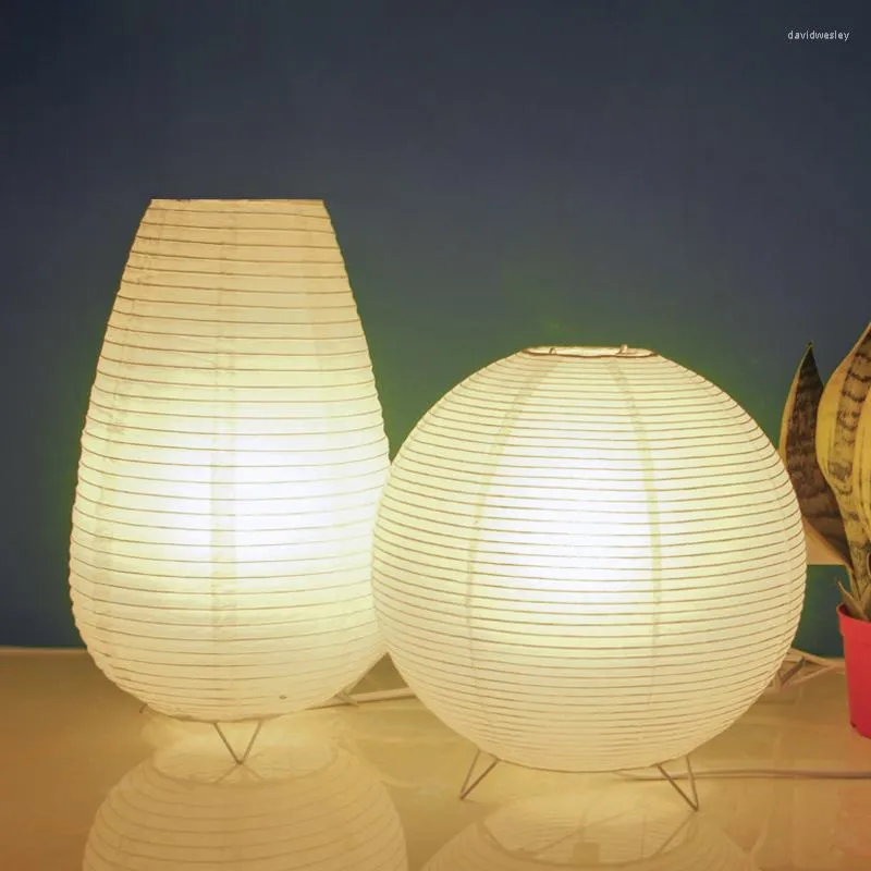 Table Lamps Nordic Bedroom Lamp Bedside Decor Japanese Tatami Floor Modern Light Minimalist LED Lights Design Paper