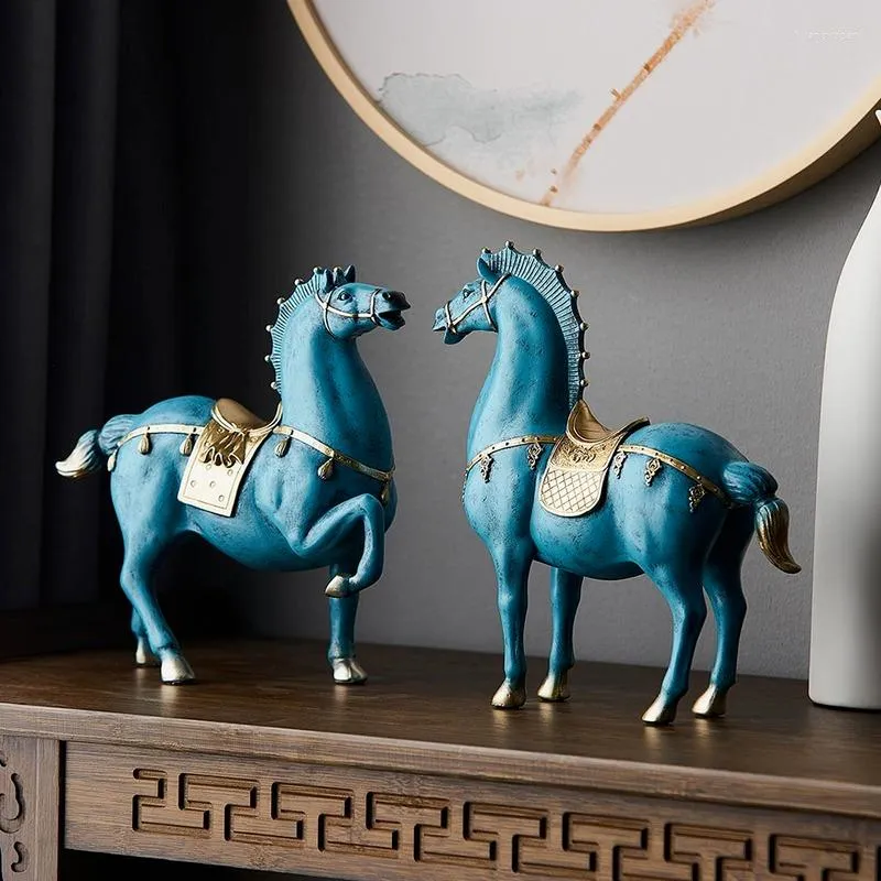 Decoratieve beeldjes Horse Sculpture Home Decoratie Accessoires Chinese stijl Woonkamer Dengshui Standbeeld Kantoor Decor Huisverwarming Geschenken