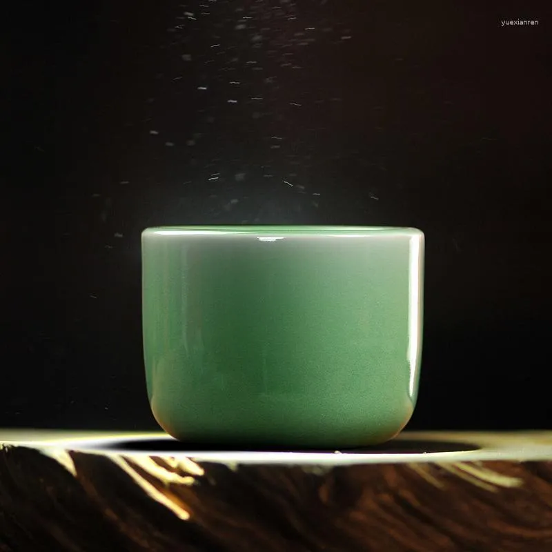 Tazze di piattini di lusso longquan celadon a mano che si riferisce alla tazza da tè tazza da tè tazza da tè