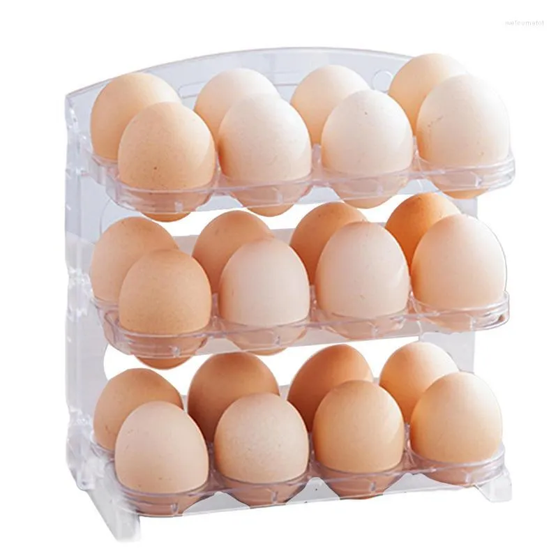 Aufbewahrung Flaschen 3 Schichten Eierhalter tragbare Behälter Faltbare Eierkorb Küche Frische Karton Organisatoren für Kühlschrank