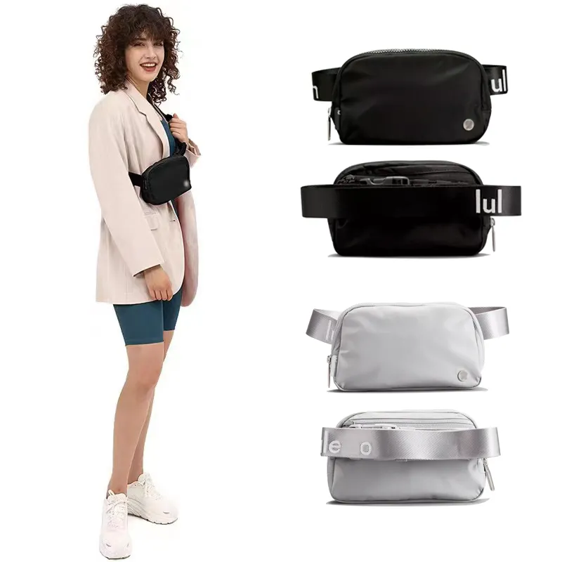 Luxury Fleece Lululemens överallt bälte bröstväska designer handväska koppling fanny kvinnors väskor korsar kropps blixtlås mens tote handväska sling axel pochette nylon väskor