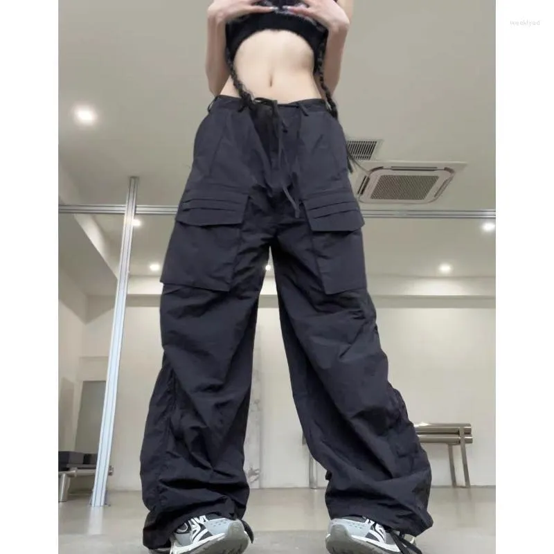 JWZUY Woman Cargo Sweatpants with Pockets Y2k Baggy Wide Leg Pants