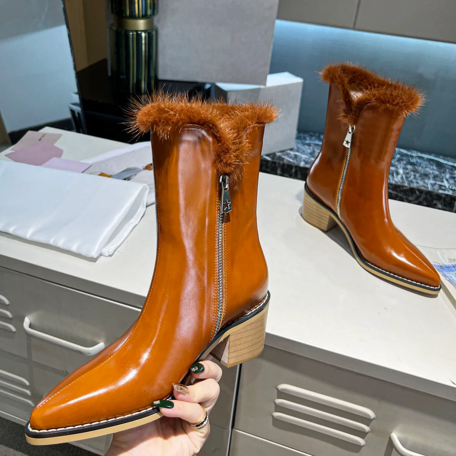 Zipper riding cheap boots