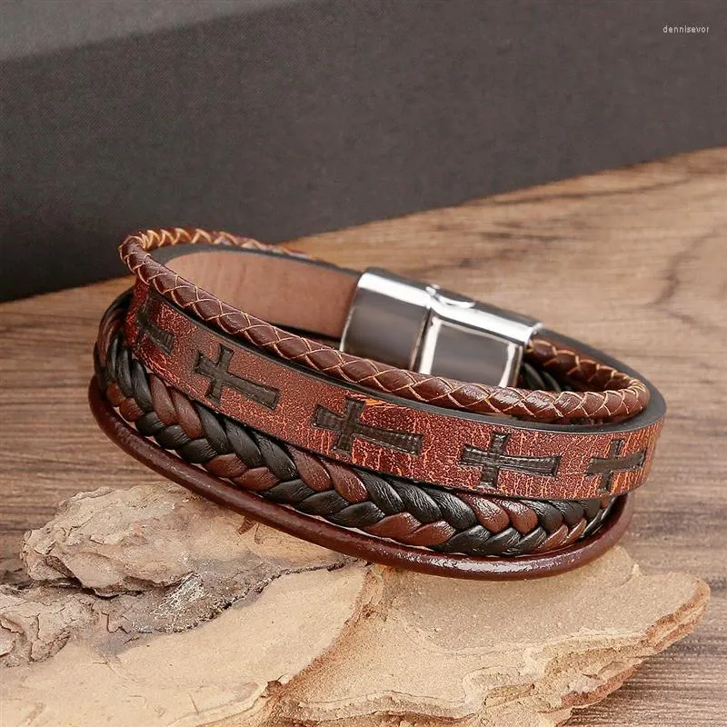 Fashion Men's Leather Bracelet With Magnetic Closure, Easy and Simple to  Wear, Gift Bracelets - Etsy