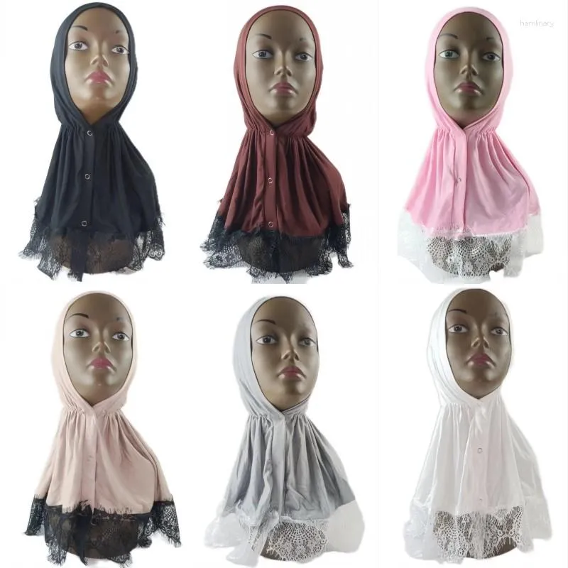 Roupas étnicas moda renda de renda fivela de fivela conveniente hijabs chapéus mulheres muçulmanas mole uma peça Amira Turban Cap Ramadã Islâmico femme