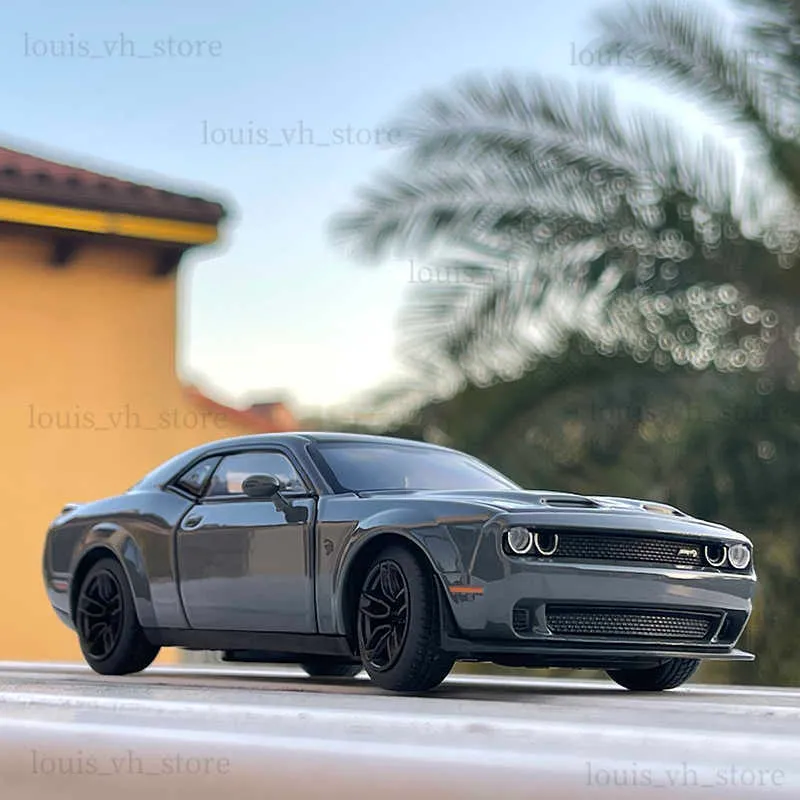 1 32 Dodge Challenger SRT Demon Muscle Car Alloy Car Toy Car Metal Collection Model Car Sound and light Toys For ldren T230815