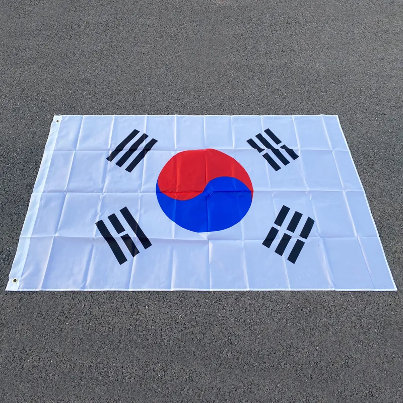 Banner Flags aerxemrbrae flag 90 x150cm South Korea Korean Flag Banner Flags High Quality Polyester Fabrics 230814