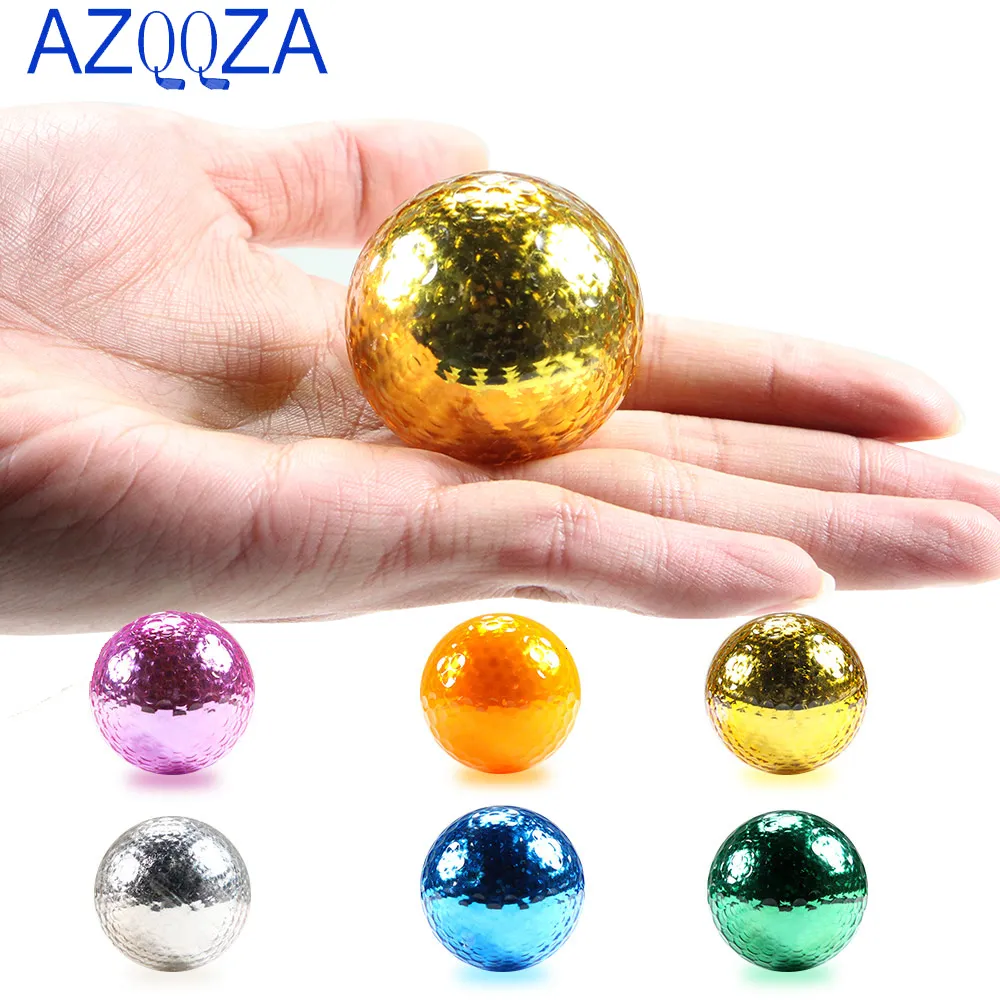 Andra golfprodukter 6st Dia 42,7mm Metallic Plated Colored Golf Balls Fancy Match Opening mål Gift Hållbar konstruktion för sportevenemang 230814