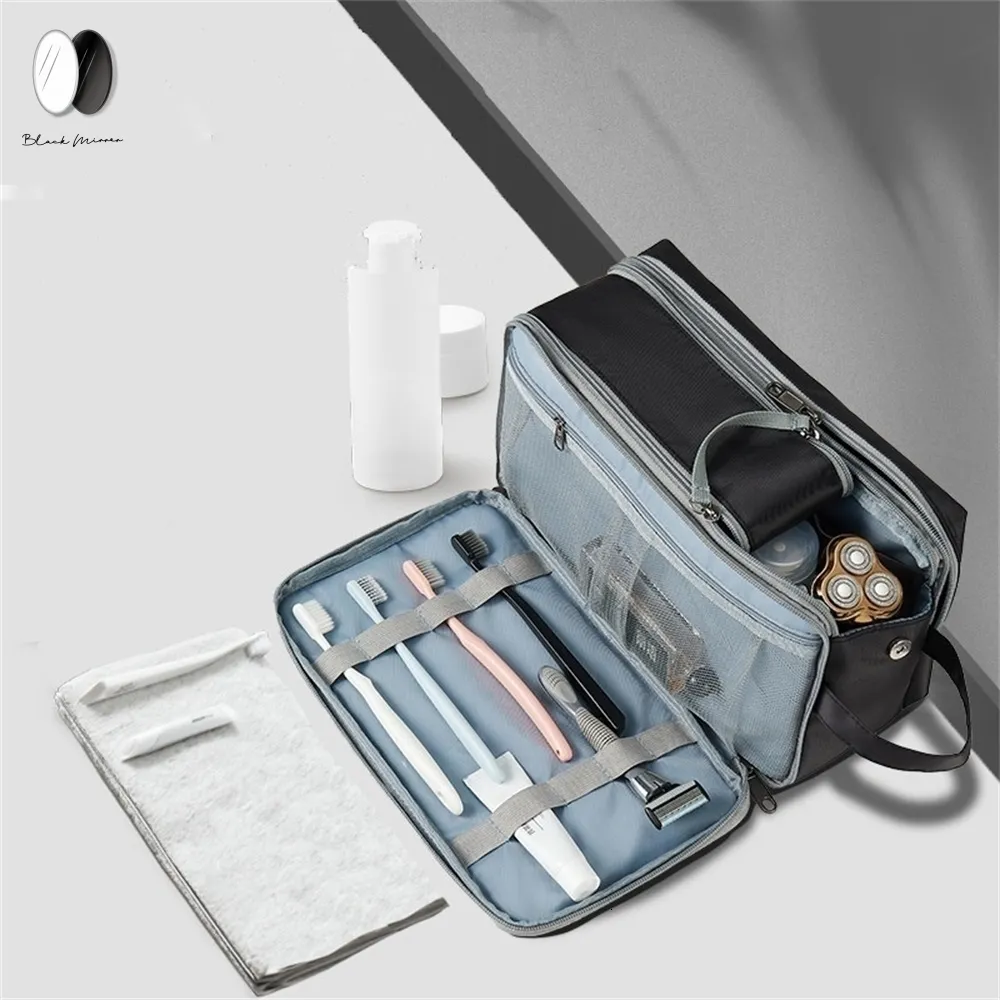 Opbergtassen grote capaciteit toiletartikelen tas voor handige reis meerlagige multi-layer volledige open make-up organisator handheld cosmetische opbergtas 230814