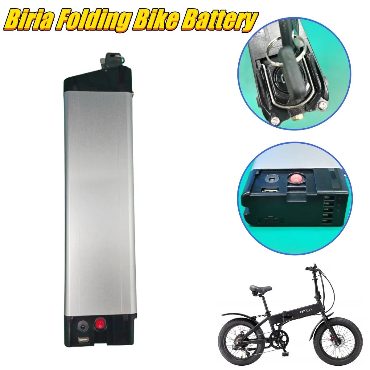 Batería de bicicleta eléctrica plegable de neumáticos para biria 2 de biria.