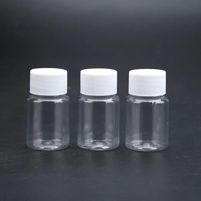 30 ml 1 oz transparenta tomma plastflaskor med vit skruvmössa fast pulver flytande lagring behållare kruka för resor dagligen liv jxqgv