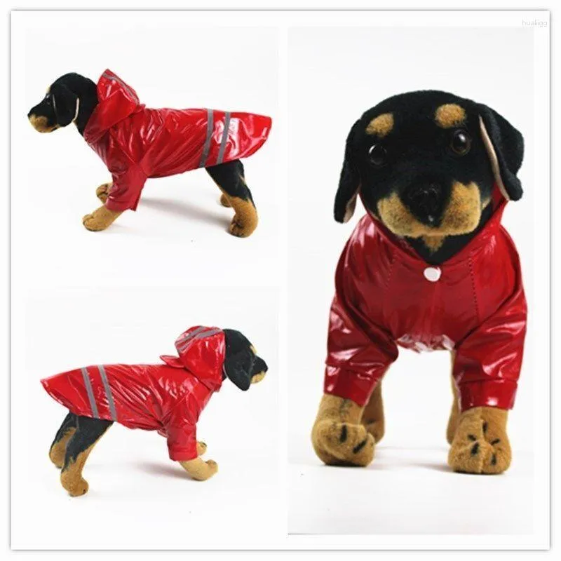 Hondenkleding huisdierkleding zwarte regenjas pu reflecterende strip kap voor teddybeer groothandel