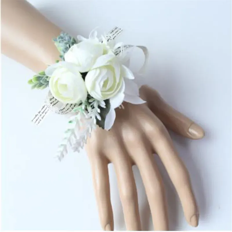 Wedding Corsages and Boutonnieres Artificial Roses Silk Groom Boutonniere Flower Groomsman Buttonhole Mariage Accessories