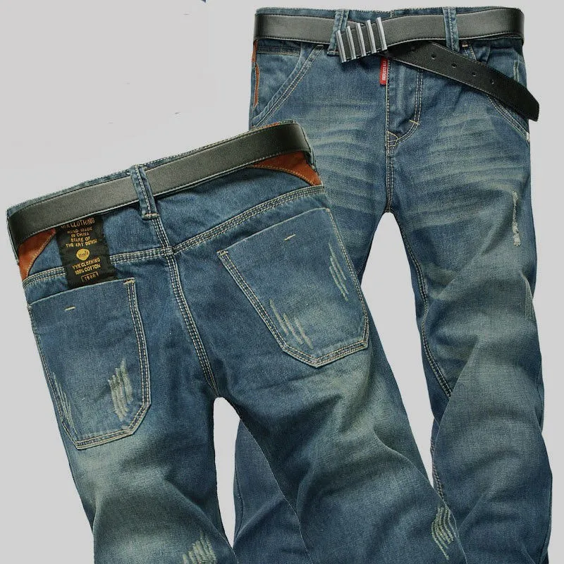 Pantaloni da uomo jeans jeans classici primaverilo autunno maschio magro elastico marchio snelli di denim estate pantaloni slim fit 2023 230814