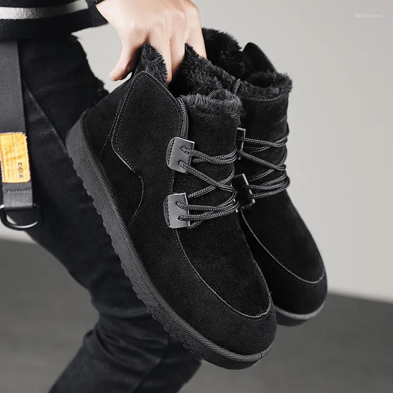 Mens waterproof top suede boots