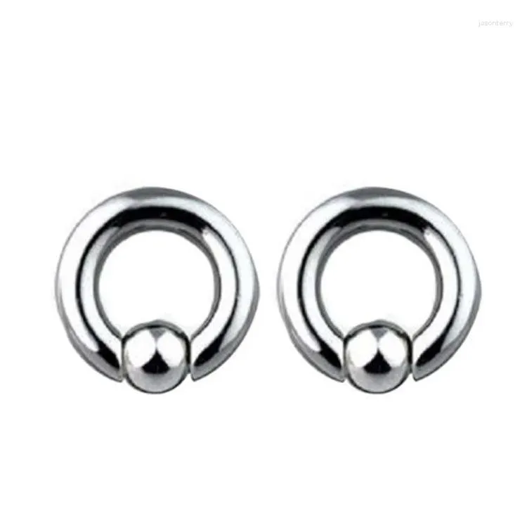 Hoop Earrings Fashion Women Round Color Black Stainless Steel BCR Universal Spring Ball Vagina Breast Circle Jewelry