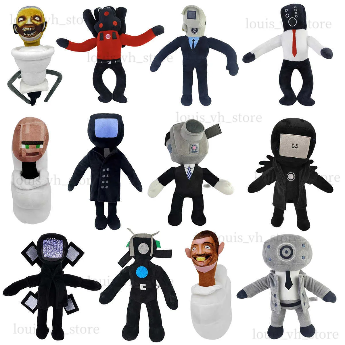 NUEVO SKIBIDI TODO DE PLUSH TOYS 25-32cm Personajes de juego de dibujos animados Muñeca Muñeca de juguete blando Dolly Doll de Navidad para niños T230815