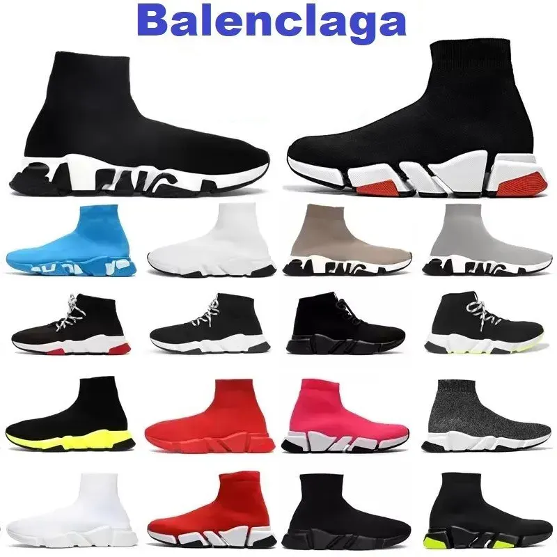 Mężczyźni męskie designerskie skarpetki swobodne buty 2023 platforma błyszcząca dzianina prędkość 2.0 1.0 Treaker Socker Shoe Master Emed Womens Sneakers Botows