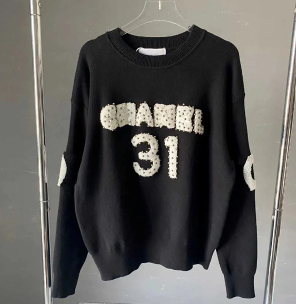 Kvinnor ny långärmad tröja två c bokstäver crewneck stickade rockar mode märke topp lady t shirt coach kanal highs kvalitet höst trendy 31 utomhus streetwear