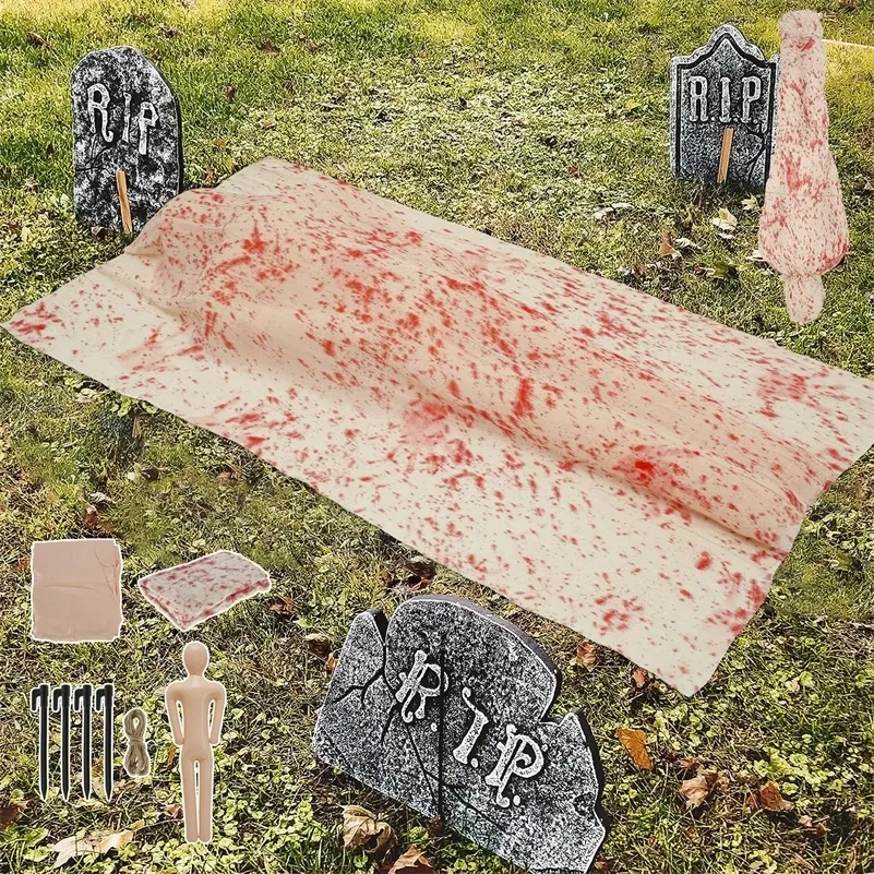 Other Event Party Supplies Halloween Decorations Dead Victim Props Scary Body Lying for Outdoor Garden Decor Fun 230814