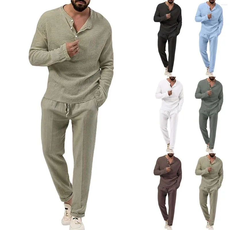 Men's Tracksuits Fall Breathable Wrinkle Two Piece Suit Roll Sleeve Shirt Pants Tuxedo Costume Pin Stripped For Men