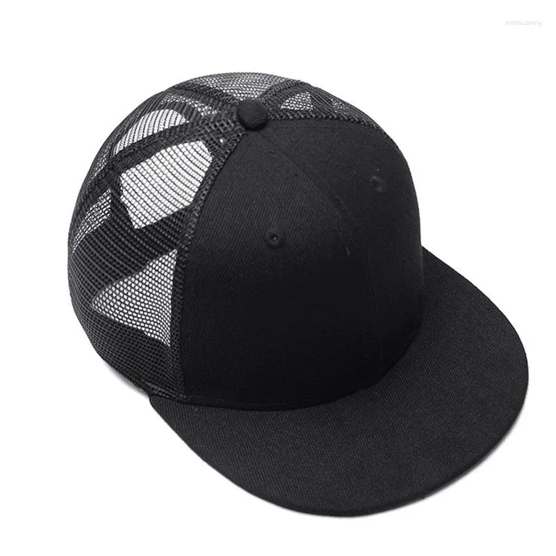 Bola de bolas Snapback Hat Bordery Letters Net Baseball Baseball Mujeres Hip Hop Flat Summer Casual Gorra Plana