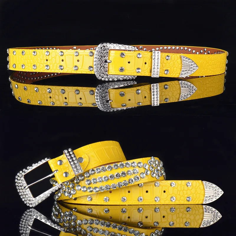 Y2K Studded White Belt With Diamonds Gothic Style Plus Size Y2K Studded White Belt With Diamonds Gothic Style Plus Size
