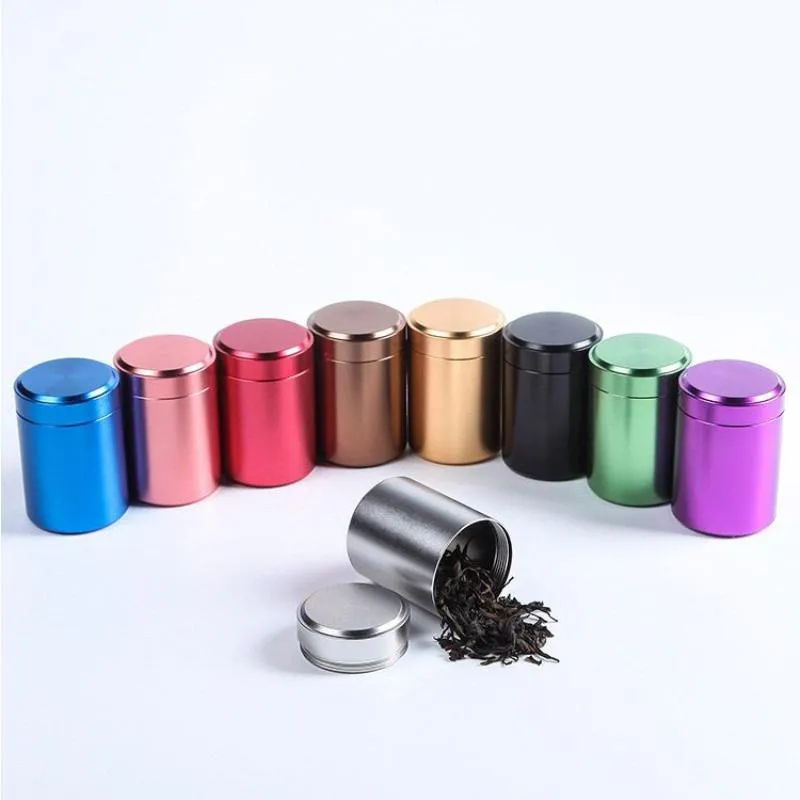 70 ml de cor sólida de cor de cheiro de cheiro de cheiro de alumínio Stash Stash metal lata lata de chá de chá caixas de armazenamento TXBRW