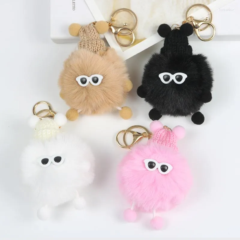 Keychains Ball de fourrure laide mignon