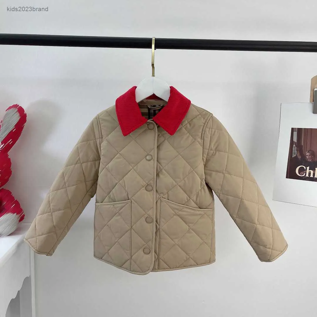 Designer Kids Lapel Coats Child Cotton Jacket Vinter Varma kläder Storlek 120-160 cm Fashion Baby Outwear Aug09