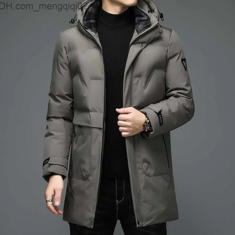Mens Jackets Mens Parka Winter Hooded Long Cotton Jacket Thick