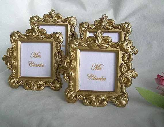 Resin Baroque Gold place card holder wedding birthday party photo frame table decoration wholesales