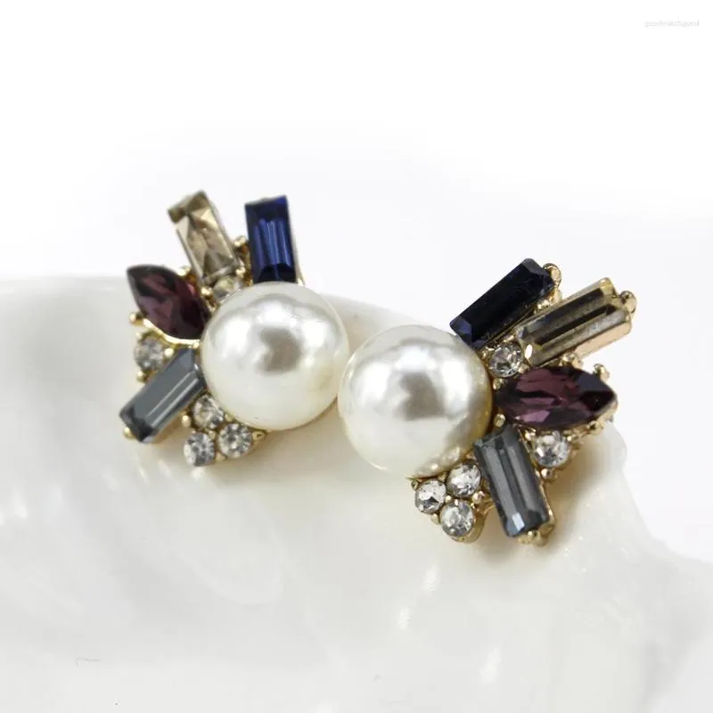 Hölzerohrringe hohe Qualität 2023 Design Mode Luxus glänzender farbenfroher Kristall für Frauen Imitation Perlen Geschenk