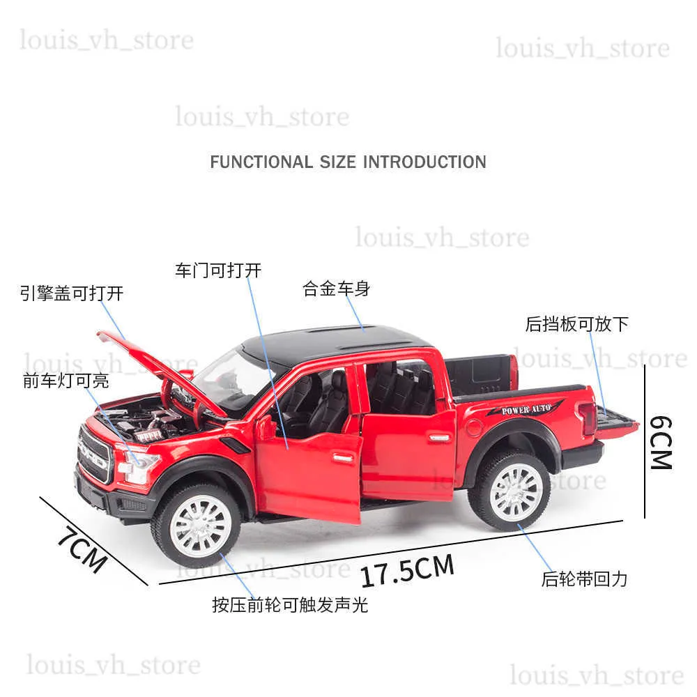 1:32 Alloy Diecast Ford Raptor F150 Model Car - Sound & Light