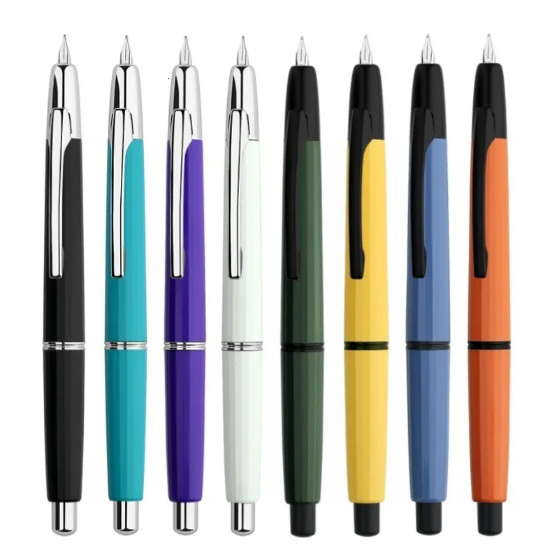 Fountain Pens Majohn A2 Press harts Fountain Pen Dractable EF NIB med Clip Converter Ink Pen Office School Writing Gift Set Lightare Than A1 230814