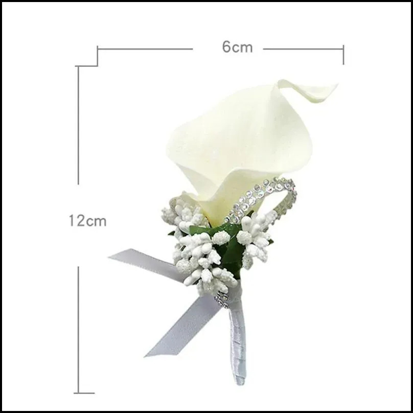 wedding groom groomsman boutonniere artificial flower corsage man suit brooch clipon for bridal party decoration