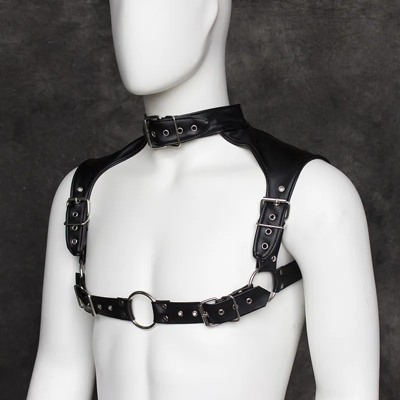 Altri accessori di moda Cinture per cuoio cuoio cinghia del torano cingola degli occhietti in metallo maschi doppia spalle regolabili goth punk rock girocollo spalla 230814