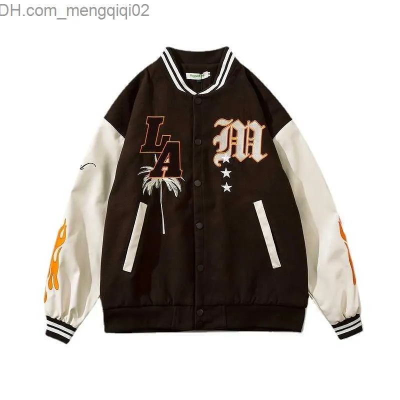 Men's Jackets Hip Hop Vintage y2k Letter Embroidered Jacket Men's School Uniform Fashion Academy Couple Unisex Baseball Jacket Winter Clothing Z230816