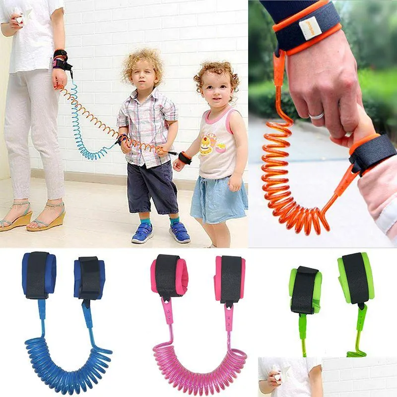 Transportadoras Slings Mochilas Crianças Anti Perdida Strap Carriers Criança Crianças Segurança Pulso Link 1.5m Ao Ar Livre Pai Bebê Leash Band Todd Dhgbn