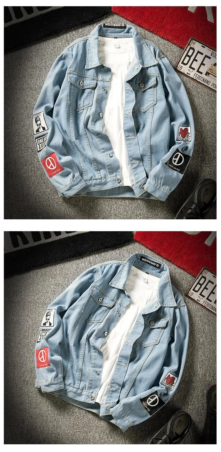 DHgate.com:Mens Denim Jacket, Fashion Hip Hop Streetwear DHgate.com:Mens Denim Jacket, Fashion Hip Hop Streetwear