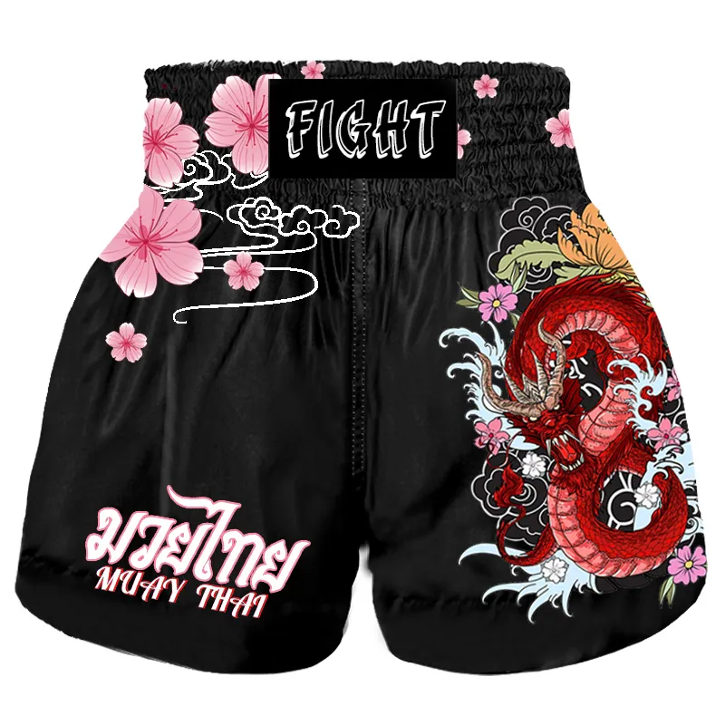 Outdoor Shorts Muay Thai Mma Boxing Apparel Mens Womens Kids Workout Bodybuilding Gym Sports Training Fight Kickboxing Pants 230814