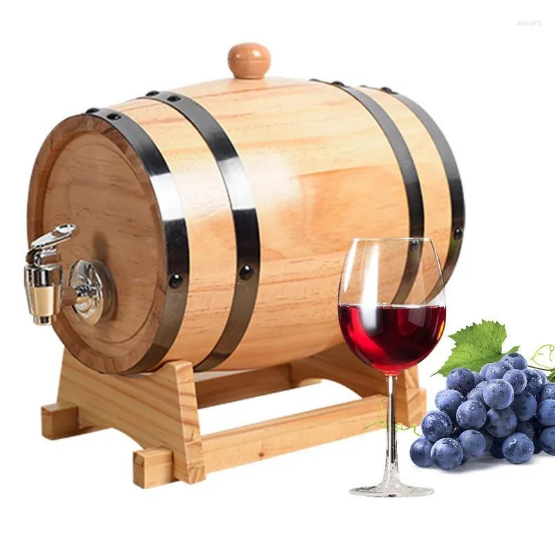 Mini Oak Barrel Wine Brewing Equipment Wood Keg Home Brew Tap Dispenser Storage Pot For Whisky Cocktail Gadgets