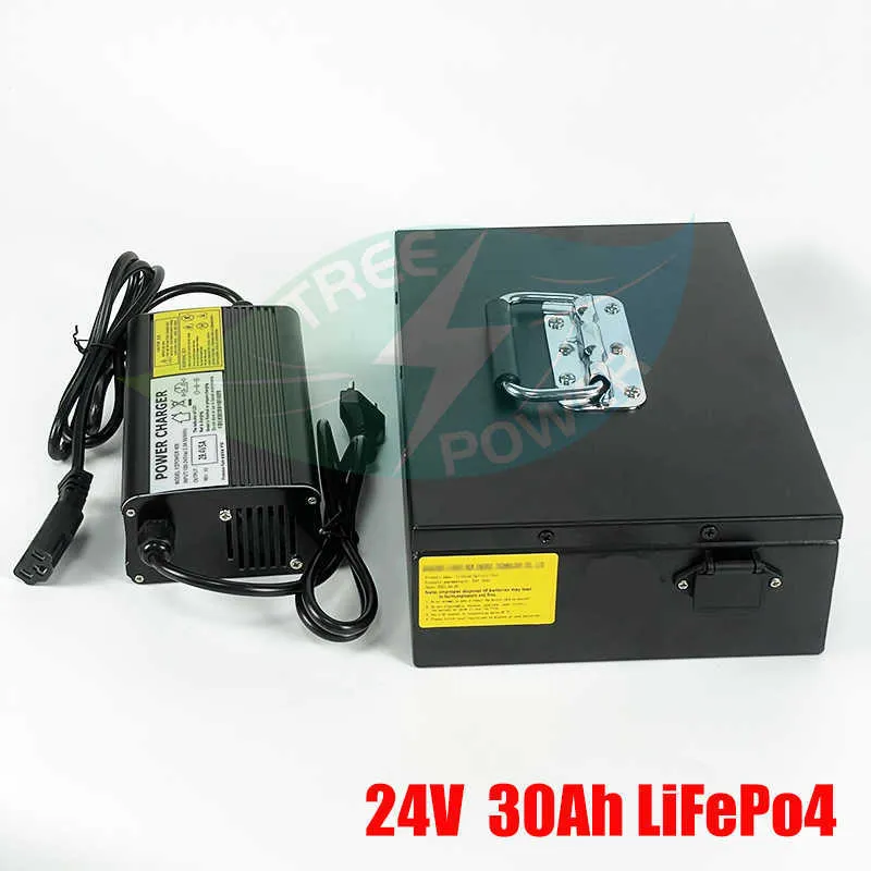 Lifepo4 24V 30AH Battery 24V 50ah lifepo4 lithium baterias BMS for 1200w scooter fishing lamp EV inverter solar + 5A Charger
