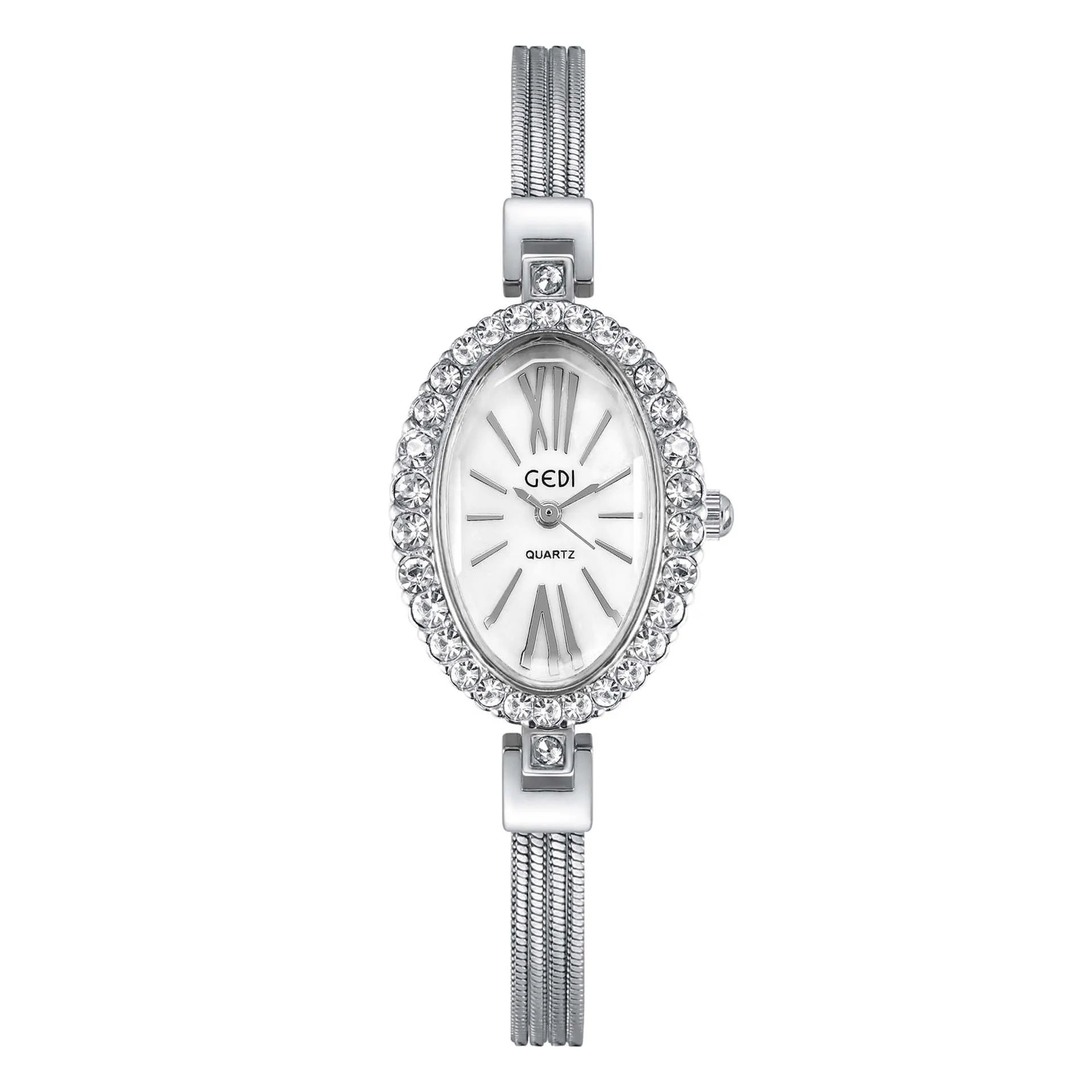Zegarek dla kobiet Wysokiej jakości luksusowy owalny mały płyt lekki luksusowy moda Wodoodporna bransoletka kwarc 20 mm zegarek