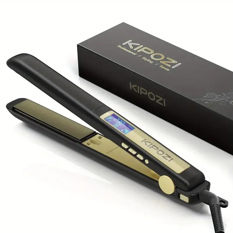 Kipozi pro flat iron with top titanium ion plates hair straightener