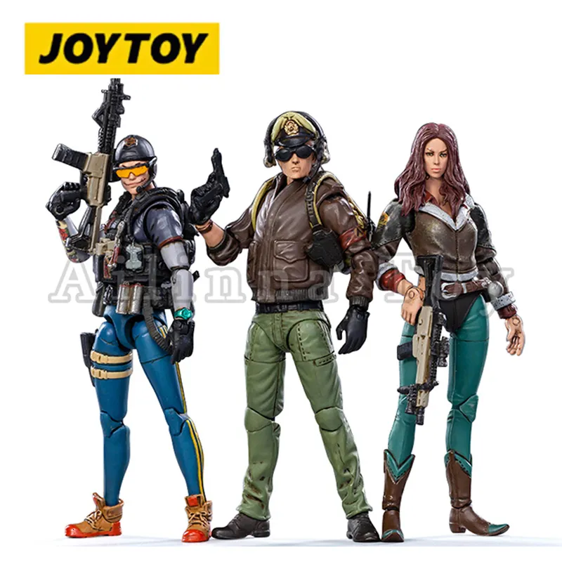 Military Figures JOYTOY 1/18 3.75inches Action Figure 3PCS/SET Awakening Luoning Masan Tiezha Anime Collection Military Model Toy 230814