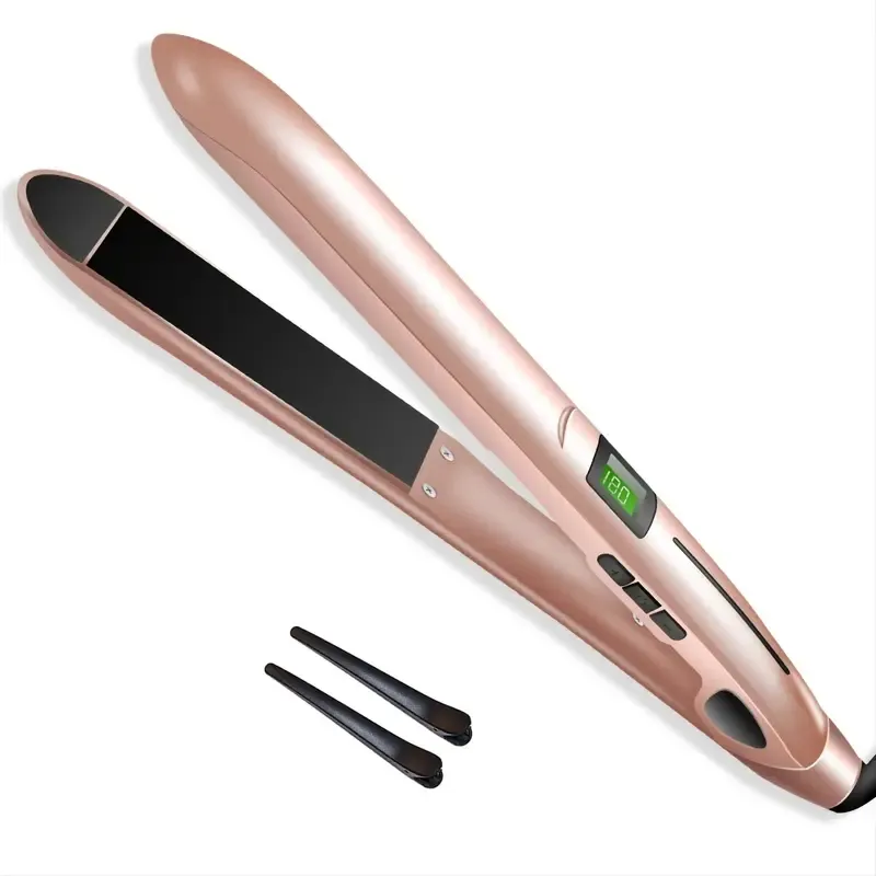 Negative Ion Infrared Hair Straightener and Curler with LED Display - Professional Hair Care Tool for Smooth and Shiny Hair