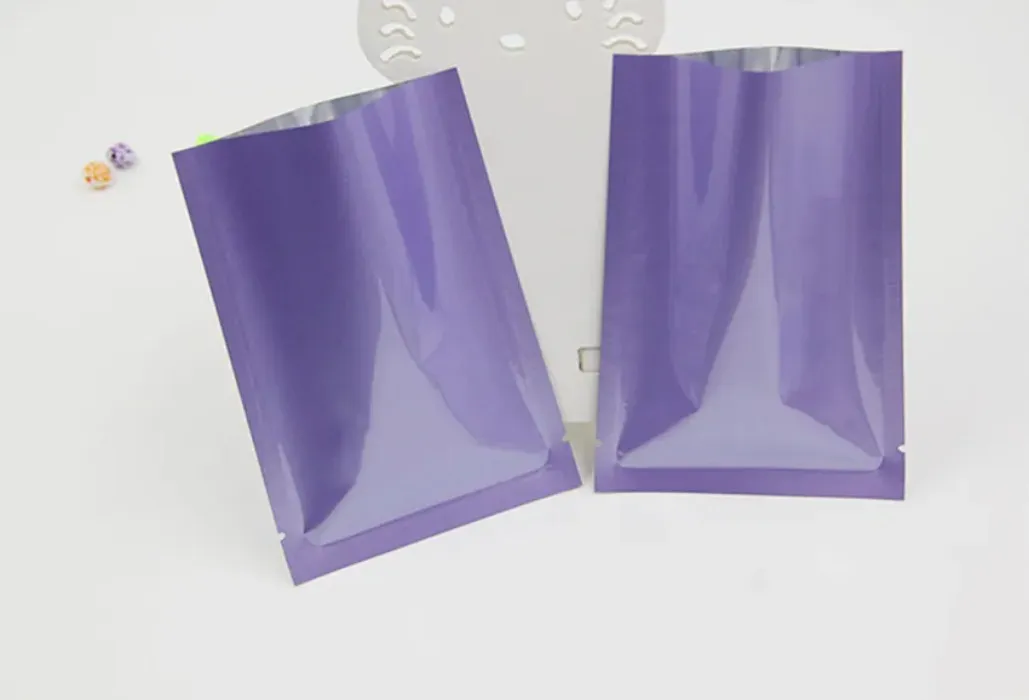 Colored Heat Seal Aluminum foil bag Mylar Foil bag Smell Proof Pouch open Top Packaging Bags Coffee Tea Cosmetic Sample GGA107 