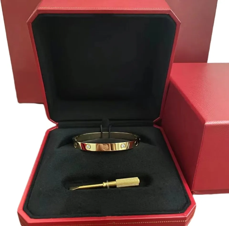 Pulseira de chave de fenda clássica de luxo Moda unissex pulseira de punho 316L banhado a ouro 18K joias de ouro pulseira de designer de presente de Dia dos Namorados A46W